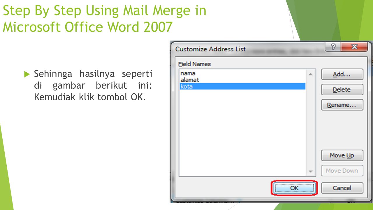 Step By Step Using Mail Merge in Microsoft Office Word 2007