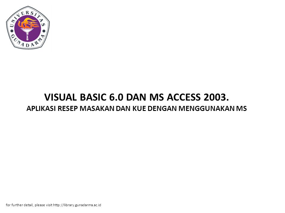 VISUAL BASIC 6. 0 DAN MS ACCESS 2003
