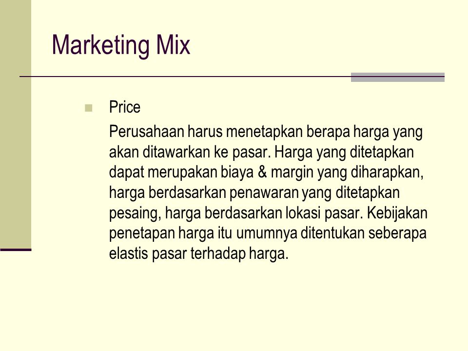 Marketing Mix Price.