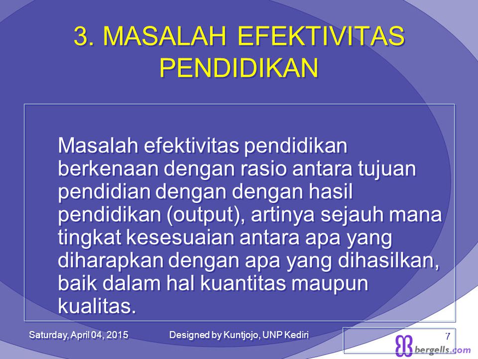 3. MASALAH EFEKTIVITAS PENDIDIKAN