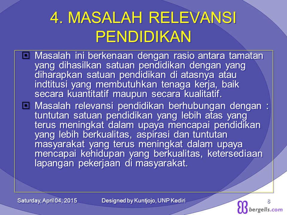 4. MASALAH RELEVANSI PENDIDIKAN