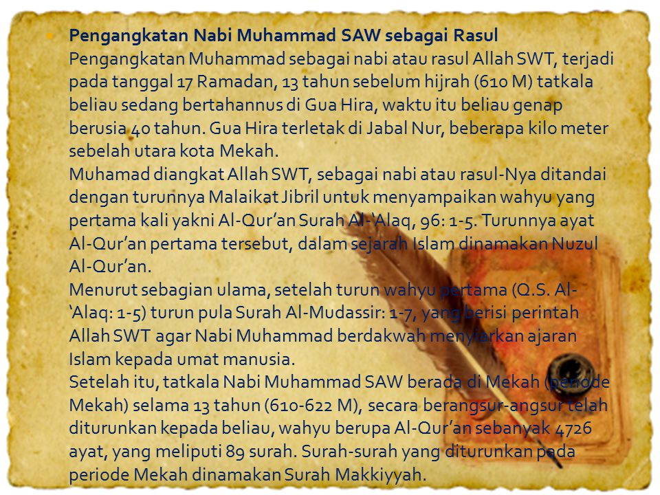 Sejarah Nabi Muhammad Saw Periode Mekah