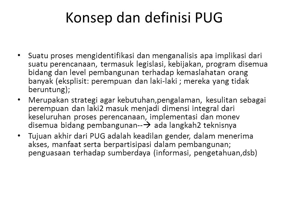 Konsep dan definisi PUG