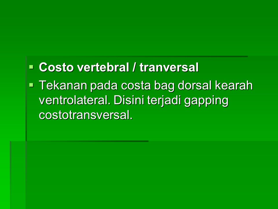 Costo vertebral / tranversal