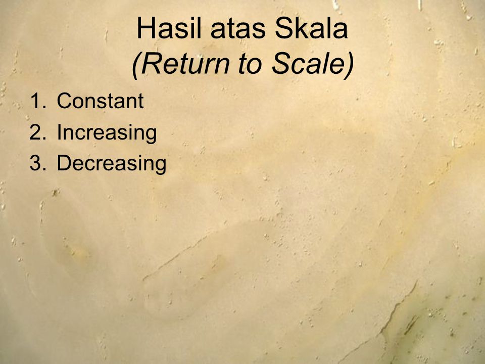 Hasil atas Skala (Return to Scale)