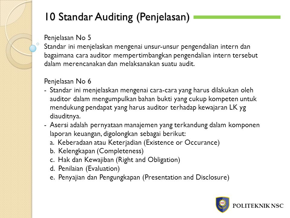 10 Standar Auditing (Penjelasan)