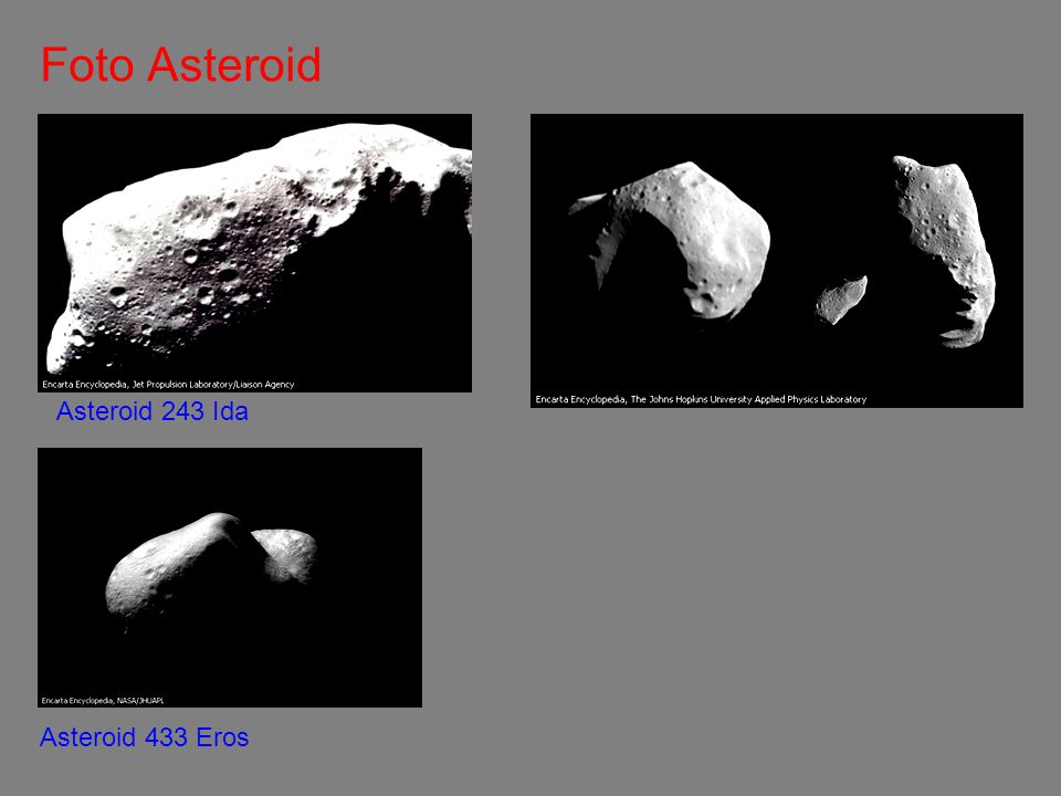 Foto Asteroid Asteroid 243 Ida Asteroid 433 Eros