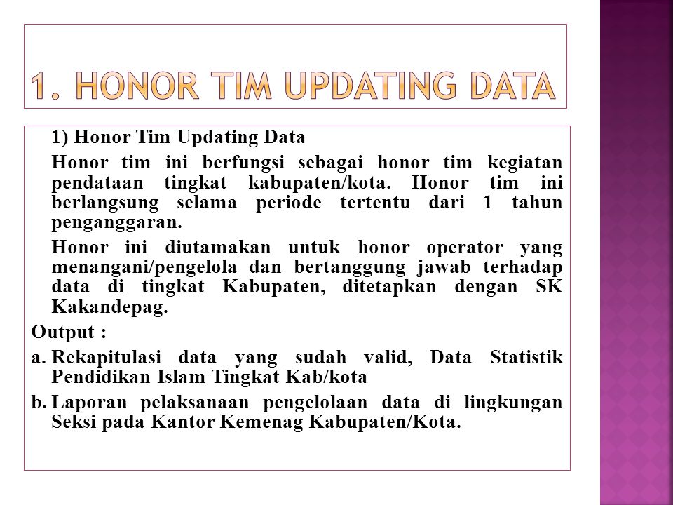 1. Honor Tim Updating data
