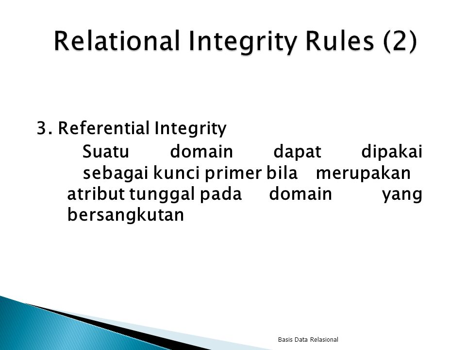 Relational Integrity Rules (2)