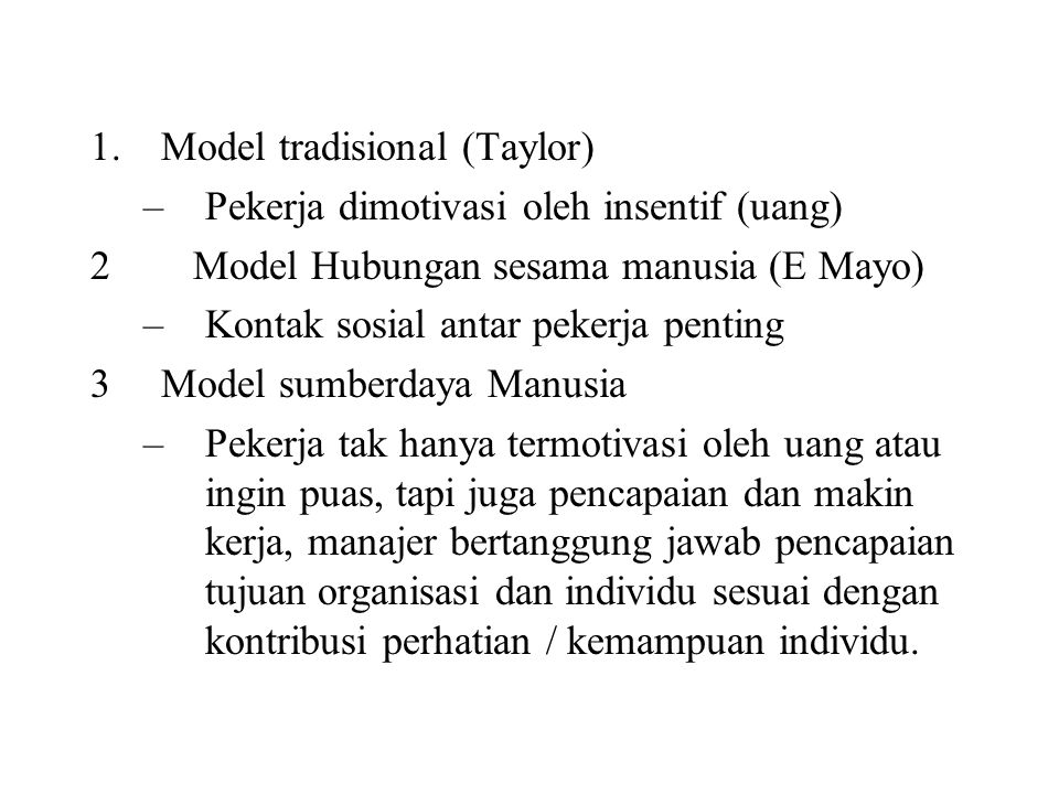Model tradisional (Taylor)