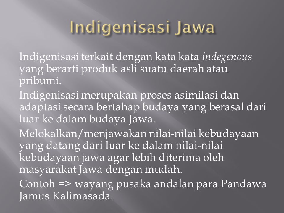 Indigenisasi Jawa