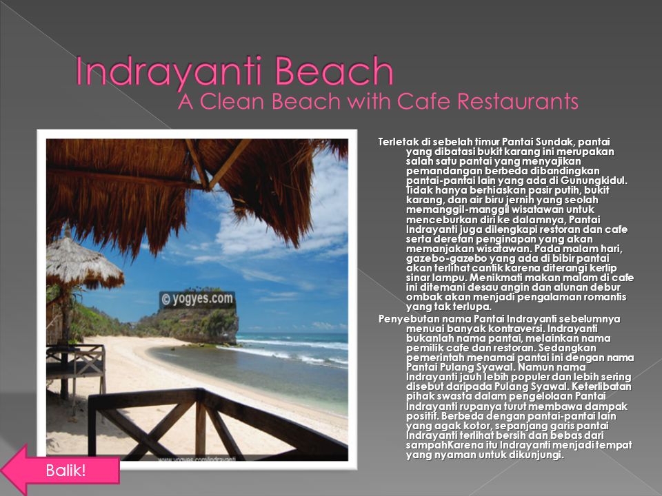 Indrayanti Beach A Clean Beach with Cafe Restaurants Balik!