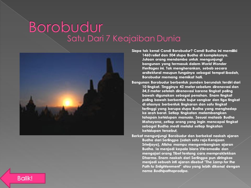 Borobudur Satu Dari 7 Keajaiban Dunia Balik!