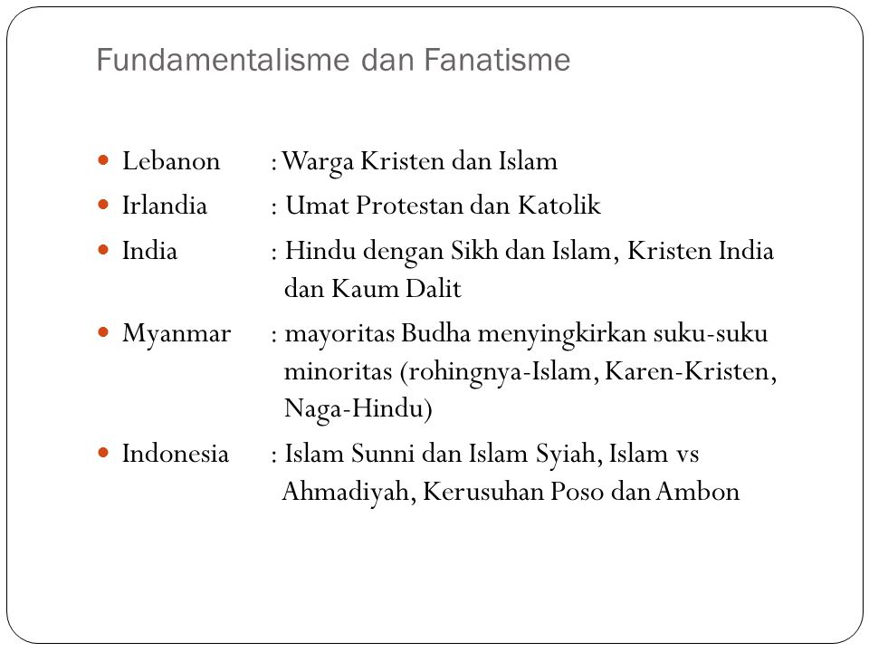 Fundamentalisme dan Fanatisme