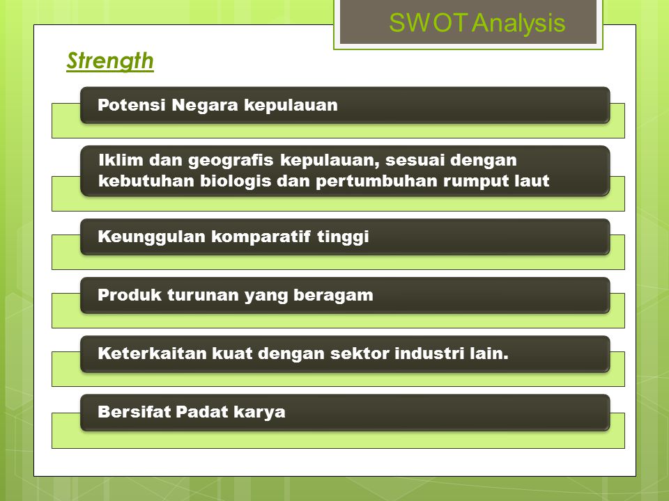 SWOT Analysis Strength Potensi Negara kepulauan