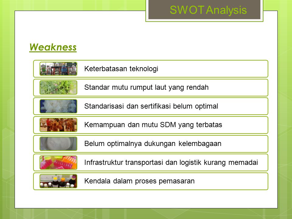 SWOT Analysis Weakness Keterbatasan teknologi