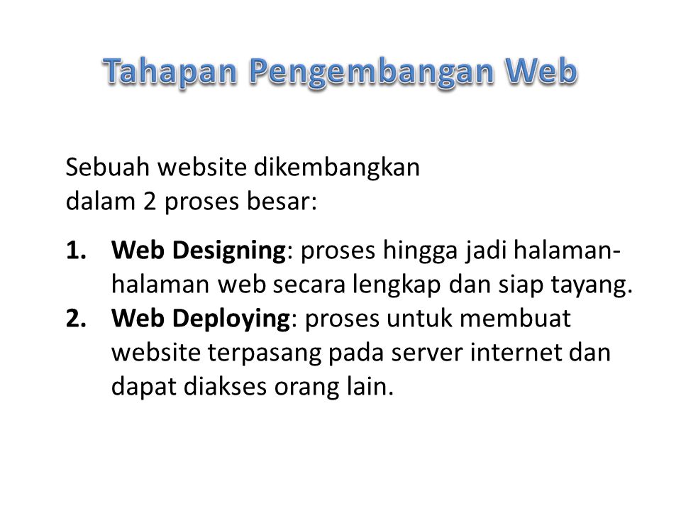 Tahapan Pengembangan Web