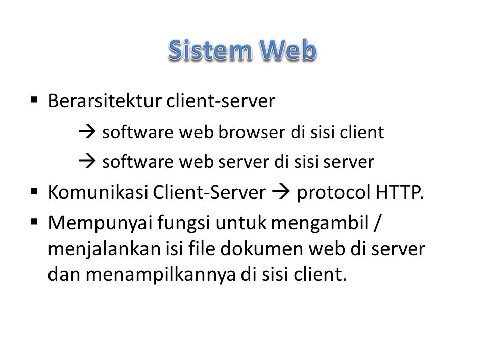 Sistem Web Berarsitektur client-server