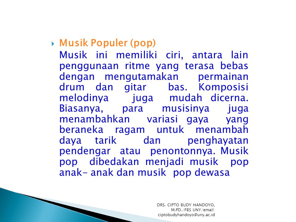 Musik Populer (pop)