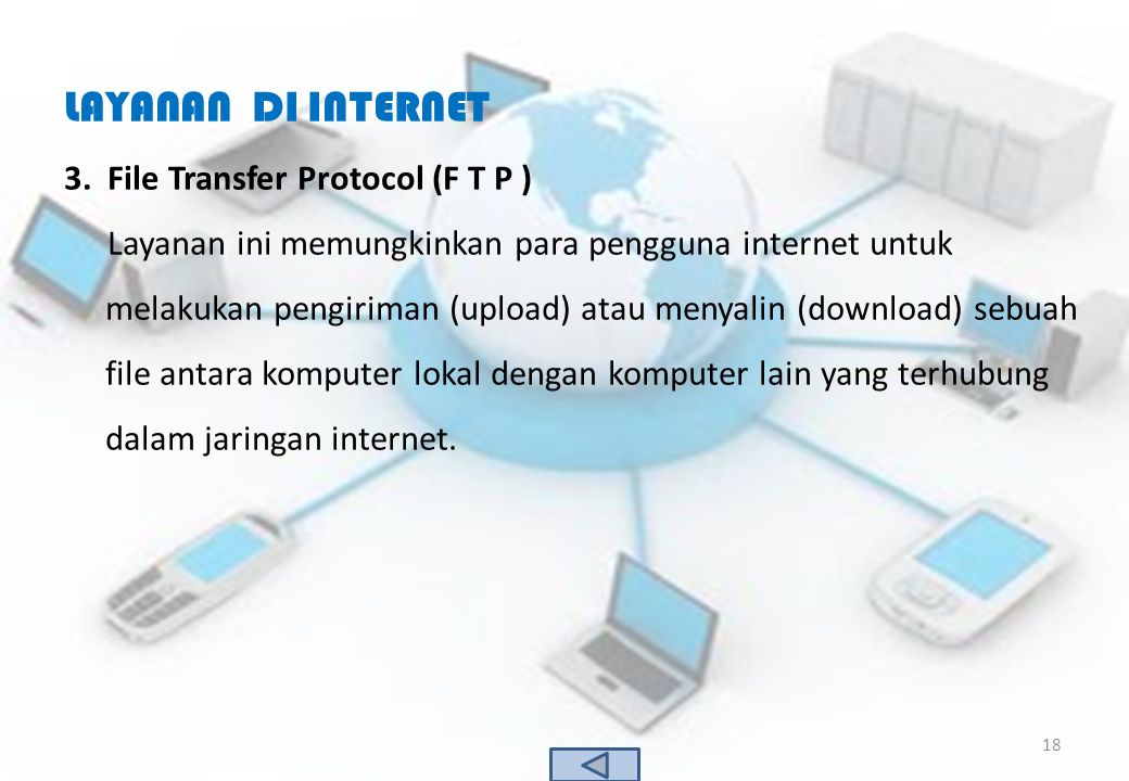 LAYANAN DI INTERNET File Transfer Protocol (F T P )