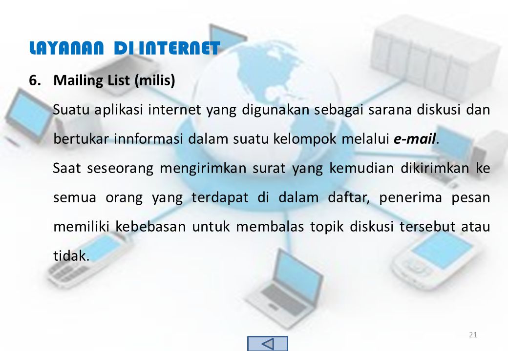 LAYANAN DI INTERNET Mailing List (milis)
