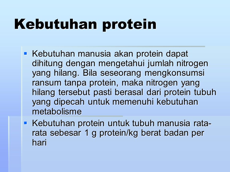 Kebutuhan protein