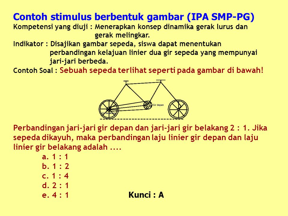 Contoh stimulus berbentuk gambar (IPA SMP-PG)