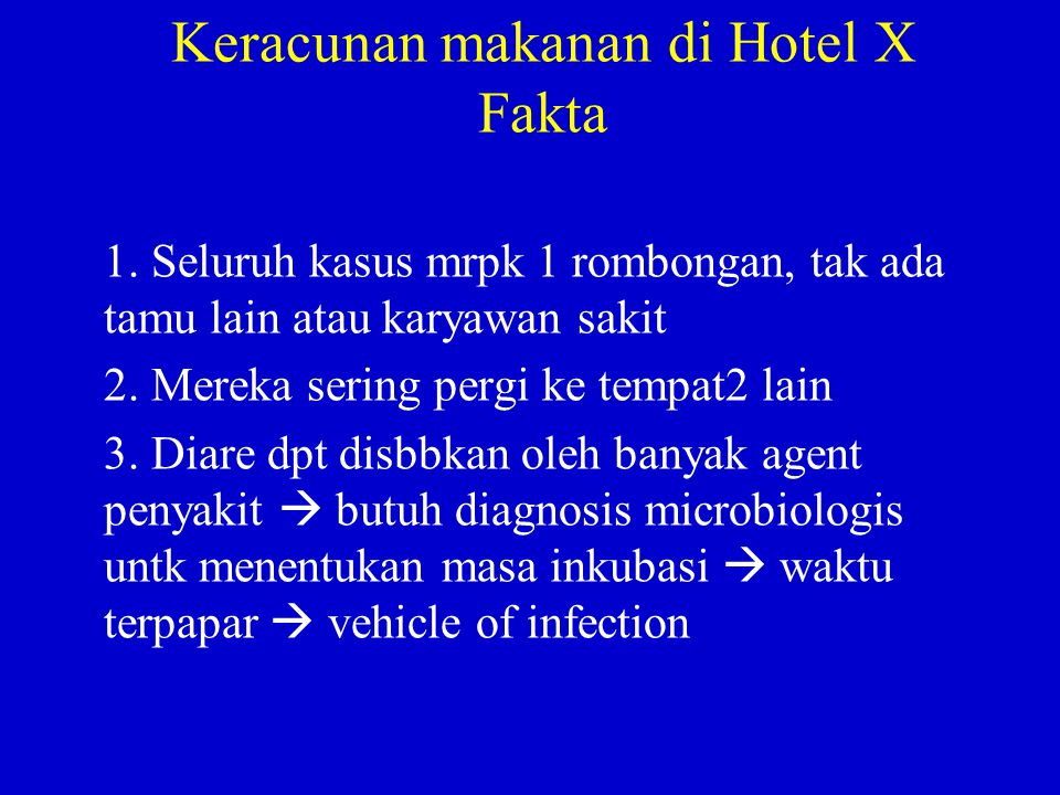 Keracunan makanan di Hotel X Fakta