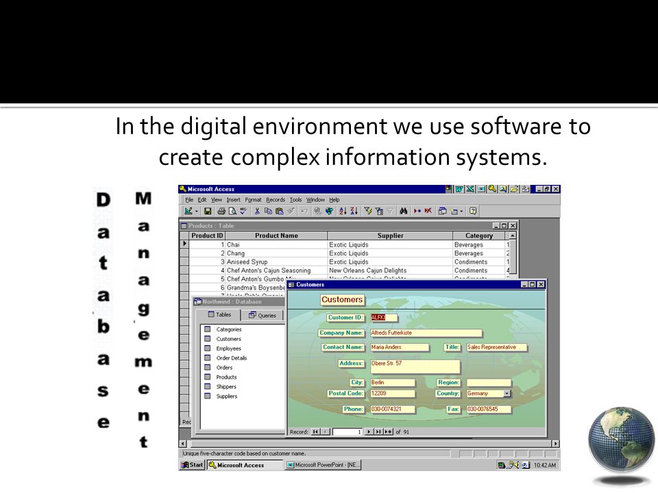 In the digital environment we use software to create complex information systems.