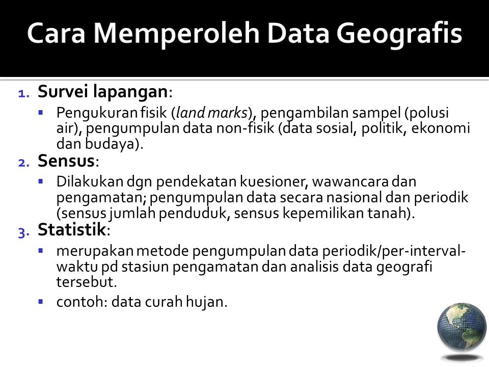 Cara Memperoleh Data Geografis