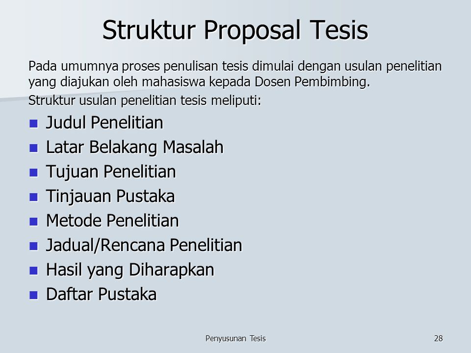 Struktur Proposal Tesis