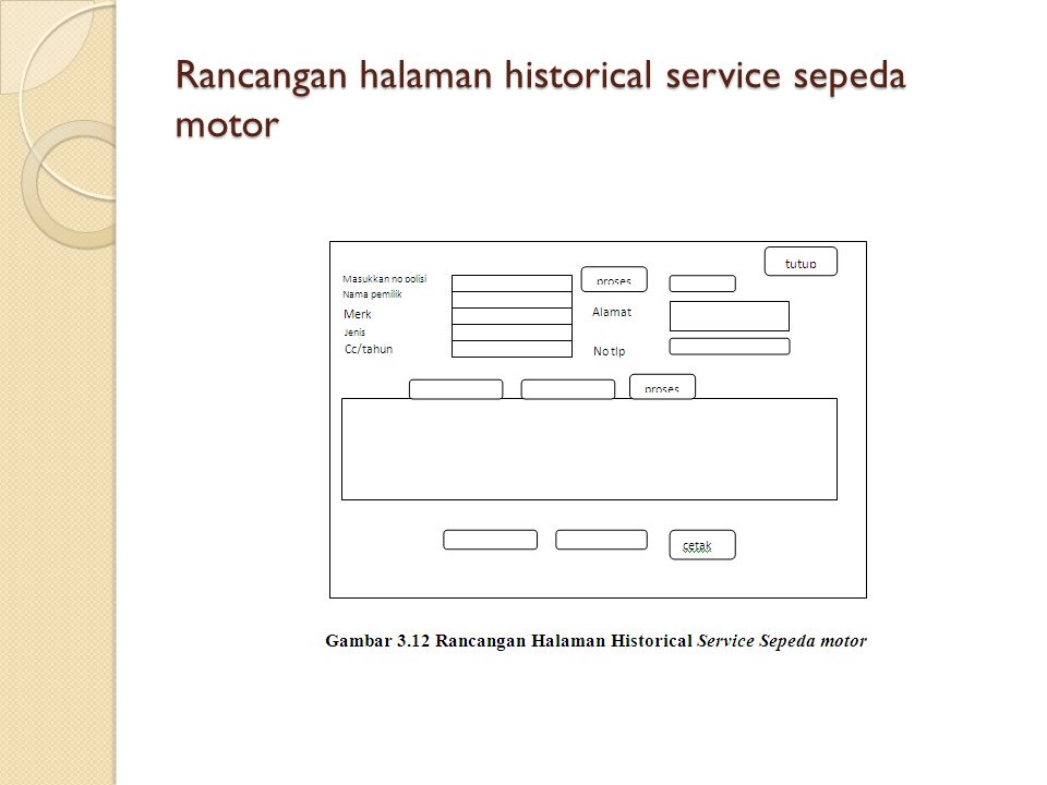 Rancangan halaman historical service sepeda motor