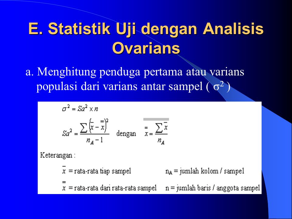 E. Statistik Uji dengan Analisis Ovarians