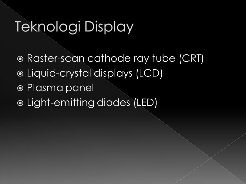 Teknologi Display Raster-scan cathode ray tube (CRT)