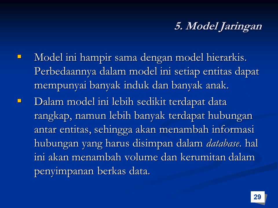 5. Model Jaringan