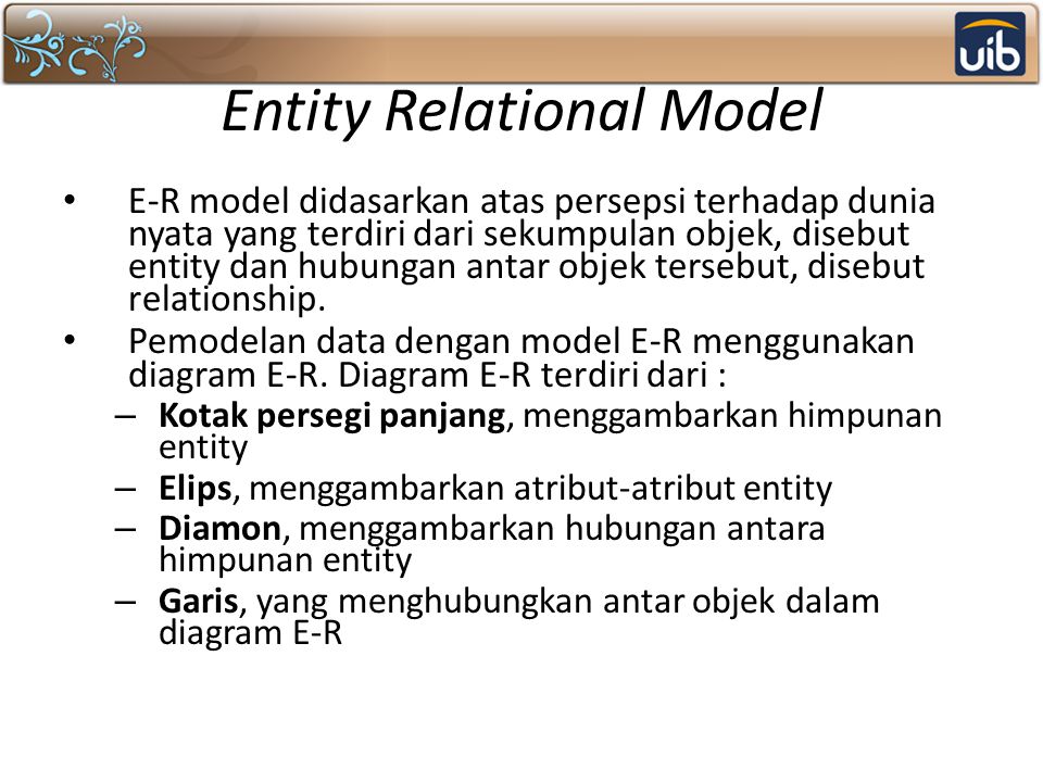 Entity Relational Model