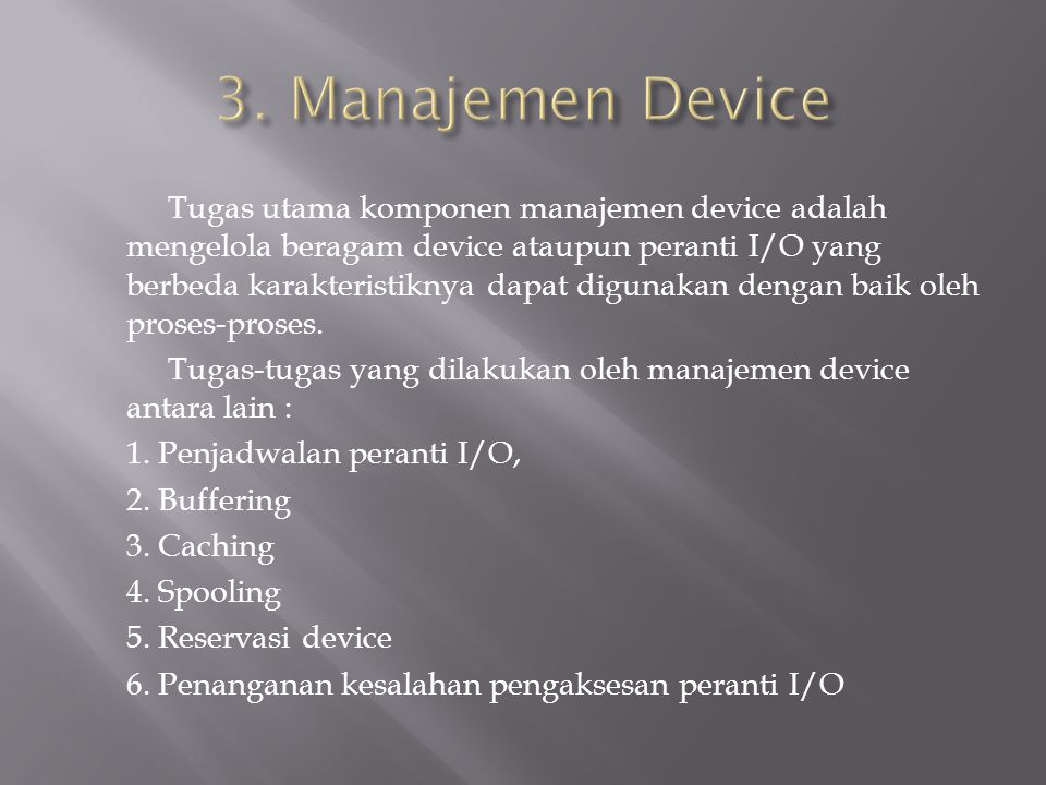 3. Manajemen Device
