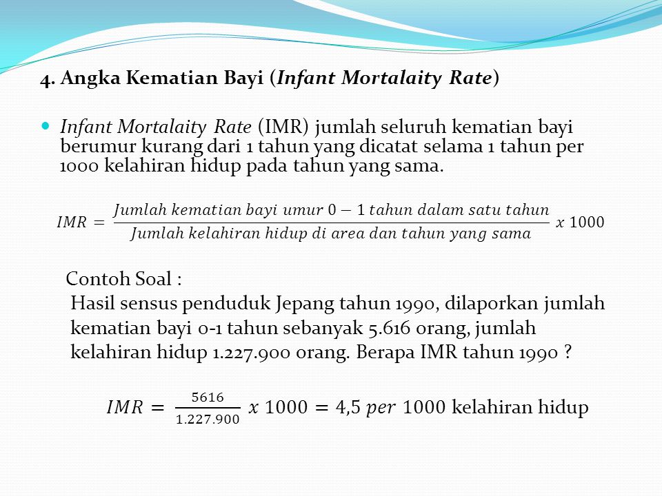 Contoh Soal Angka Kematian Bayi – Ujian