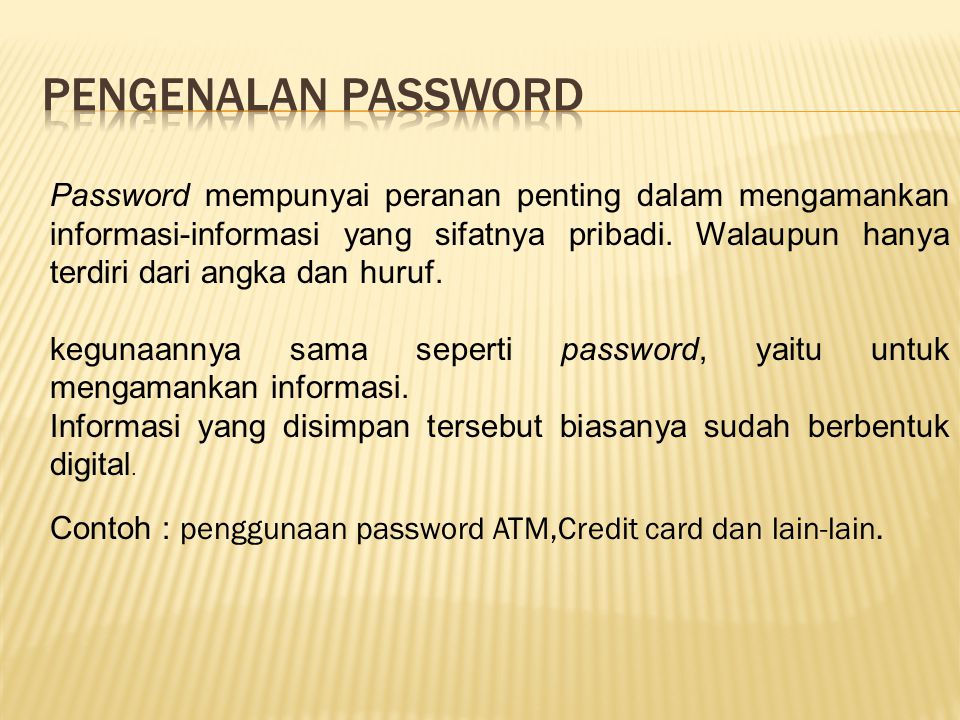 Pengenalan password