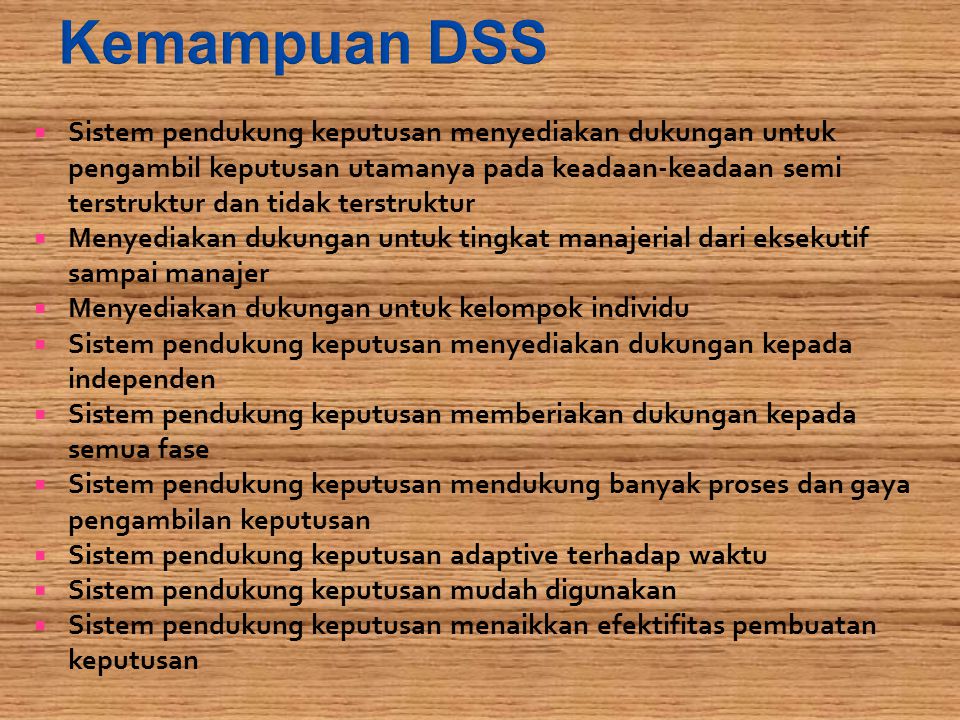 Kemampuan DSS