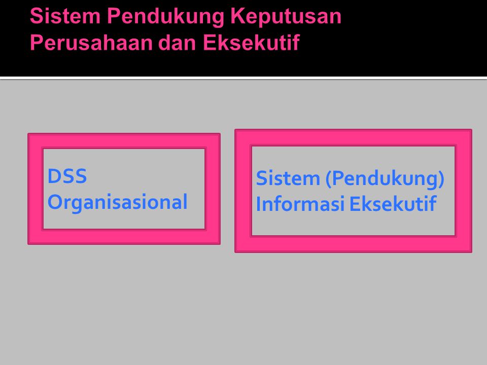 Sistem Pendukung Keputusan Perusahaan dan Eksekutif