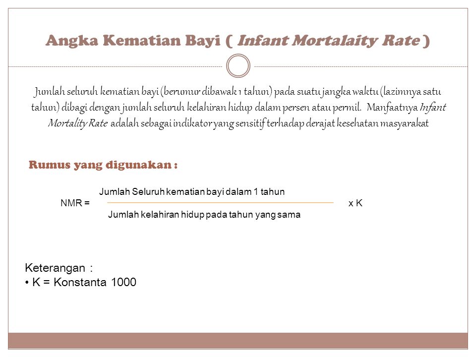 Angka Kematian Bayi ( Infant Mortalaity Rate )