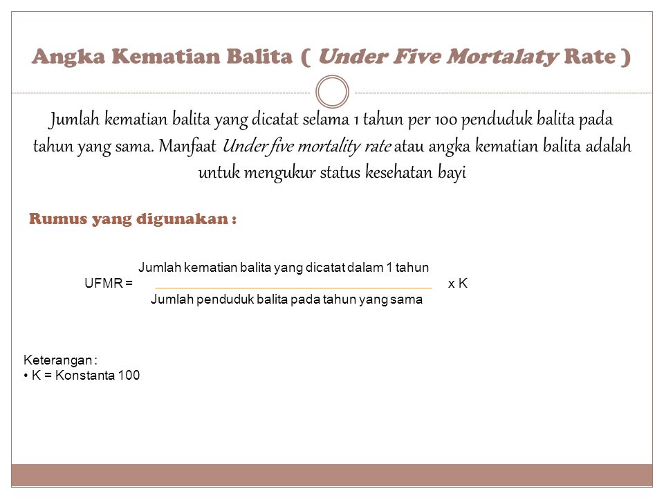 Angka Kematian Balita ( Under Five Mortalaty Rate )