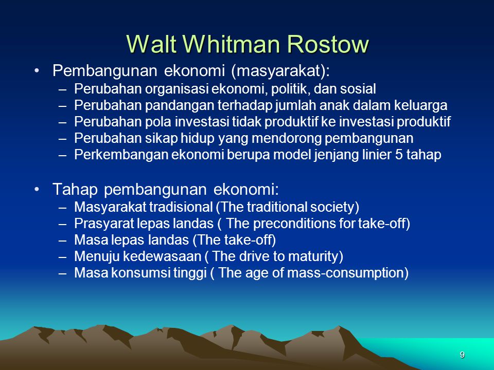 Walt Whitman Rostow Pembangunan ekonomi (masyarakat):