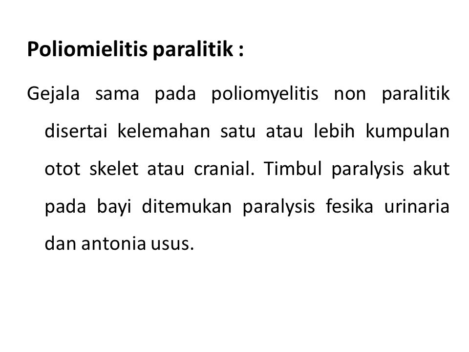 Poliomielitis paralitik :