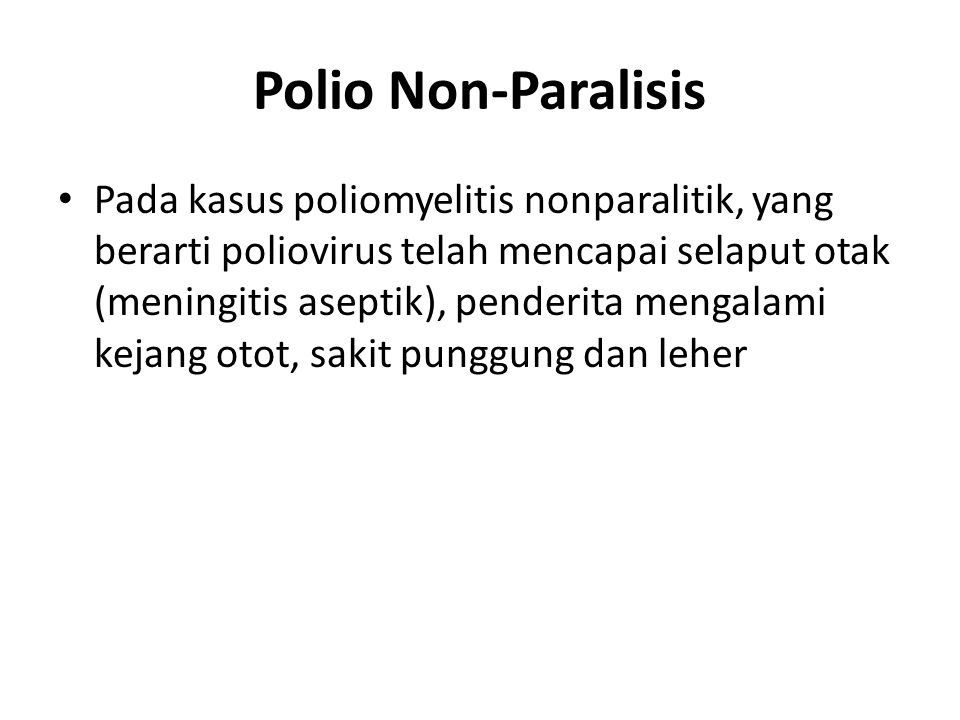 Polio Non-Paralisis