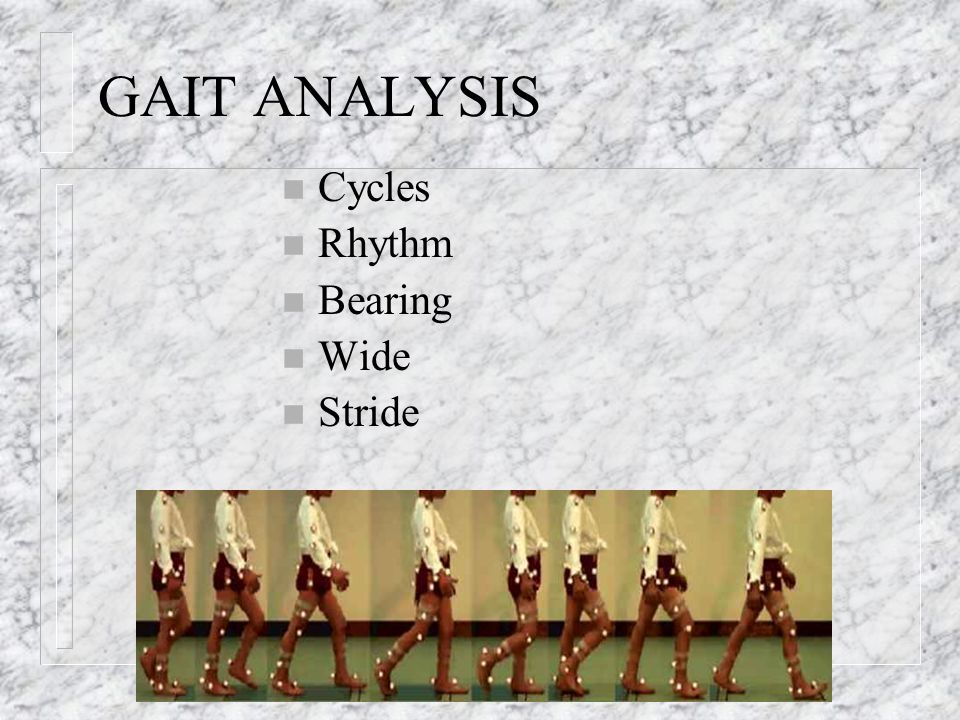 GAIT ANALYSIS Cycles Rhythm Bearing Wide Stride