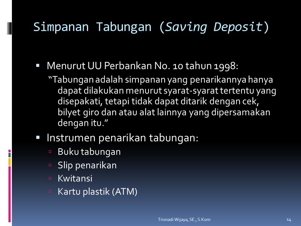 Simpanan Tabungan (Saving Deposit)