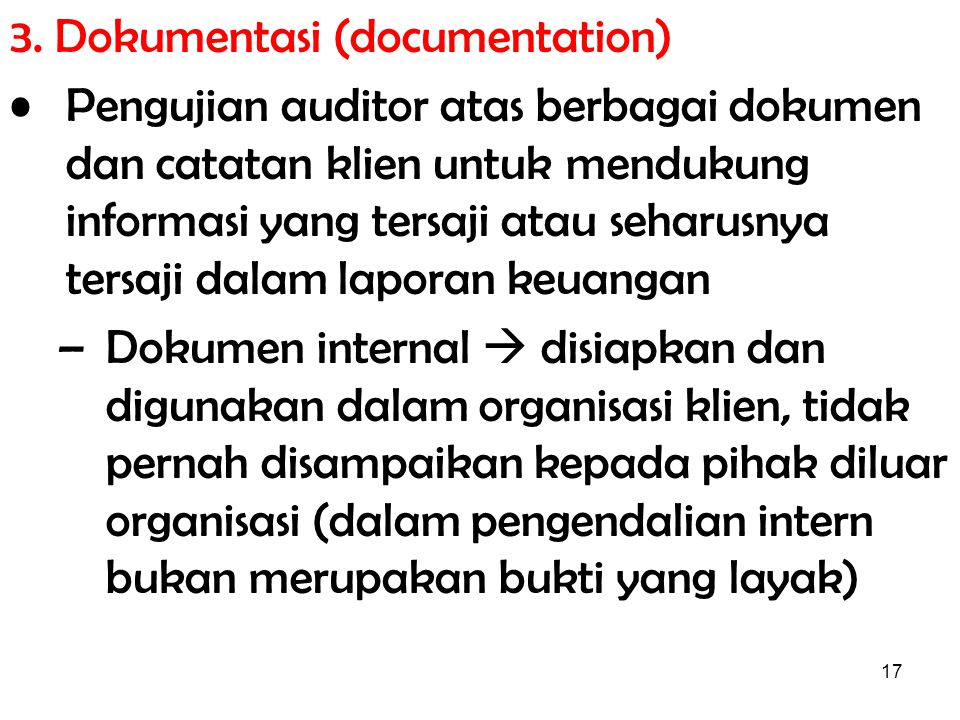 3. Dokumentasi (documentation)