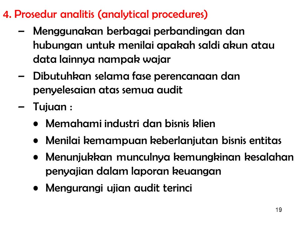 4. Prosedur analitis (analytical procedures)